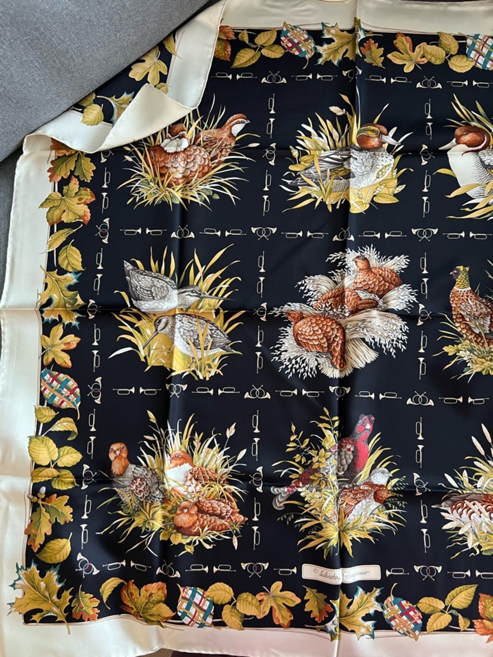 SALVATORE FERRAGAMO “Birds of a Feather” Silk Scarf - Picture 11 of 14